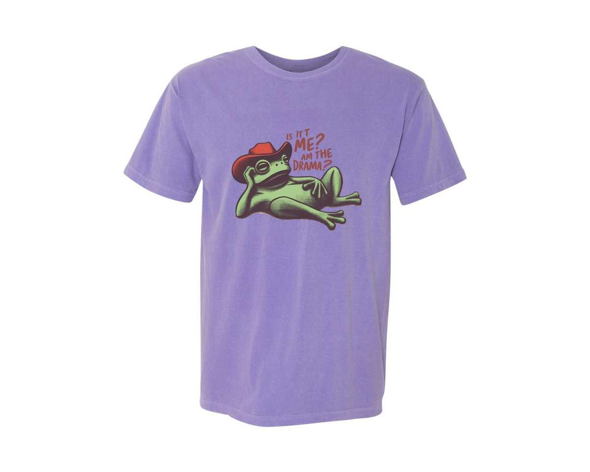 brand:Comfort Colors|color:Violet|Drama Frog Funny Cowboy Aesthetic Graphic T-Shirt