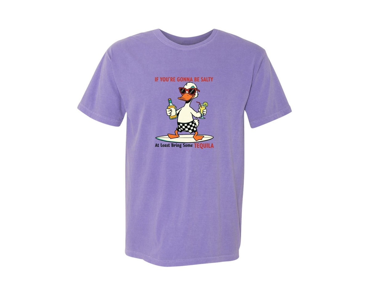 brand:Comfort Colors|color:Violet|If Youre Gonna Be Saltysummer Duck Graphic T-Shirt