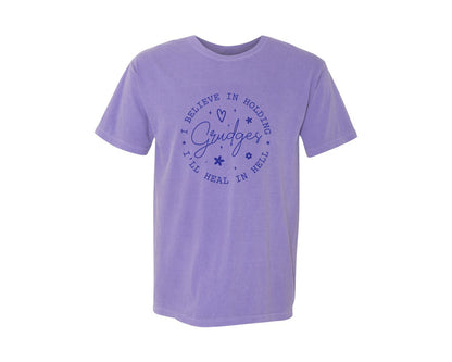 brand:Comfort Colors|color:Violet|I Believe In Holding Grudges Ill Heal Graphic T-Shirt