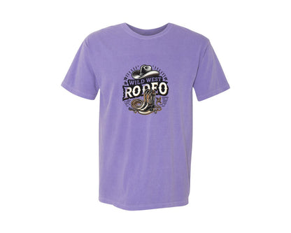 brand:Comfort Colors|color:Violet|Western Wild West Rodeo T Shirt Graphic T-Shirt