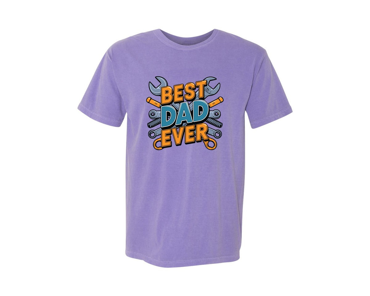 brand:Comfort Colors|color:Violet|Mechanic Dad 3 Graphic T-Shirt