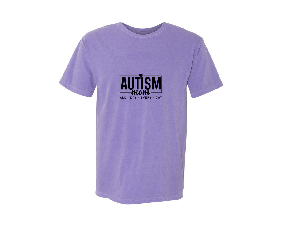 brand:Comfort Colors|color:Violet|Autism Advocacy Autism Mom Love Graphic T-Shirt
