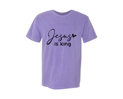brand:Comfort Colors|color:Violet|Jesus Is King Jesus Christian 3 Graphic T-Shirt