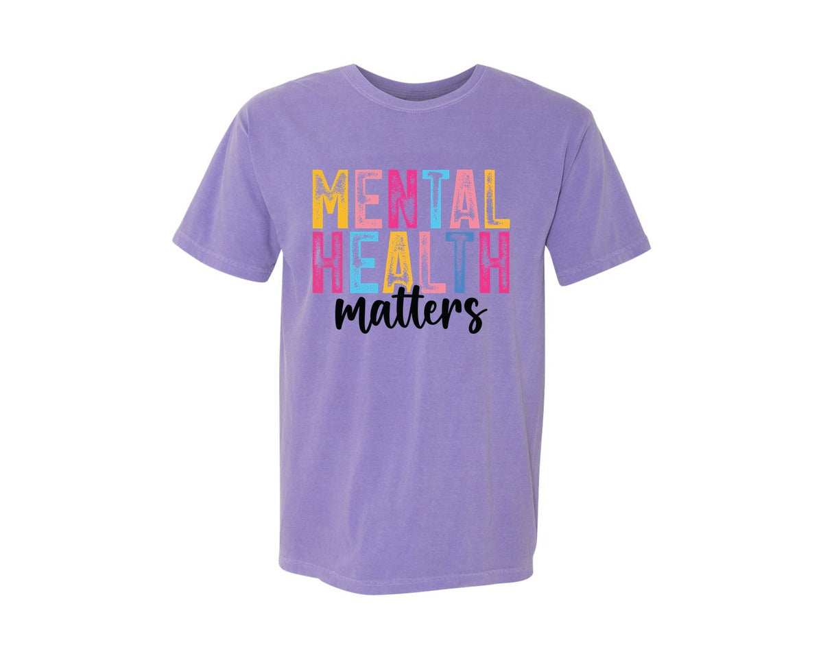 brand:Comfort Colors|color:Violet|Motivational Mental Health Shirt Graphic T-Shirt