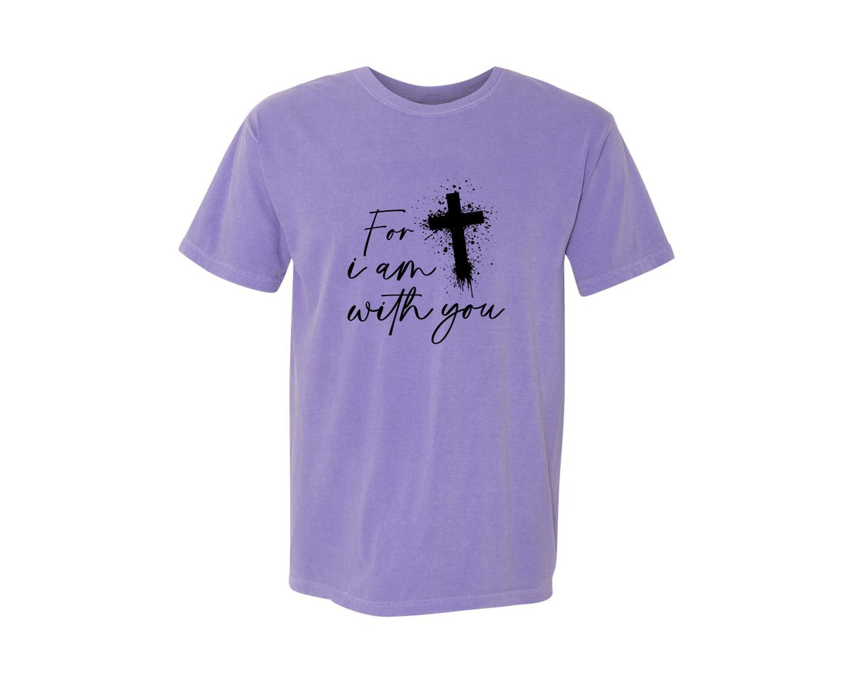 brand:Comfort Colors|color:Violet|Fear Not Christianity Bible Graphic T-Shirt