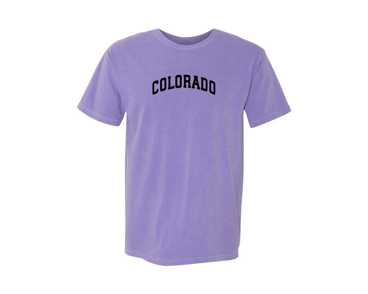 brand:Comfort Colors|color:Violet|Colorado Usa City State Shirt Graphic T-Shirt