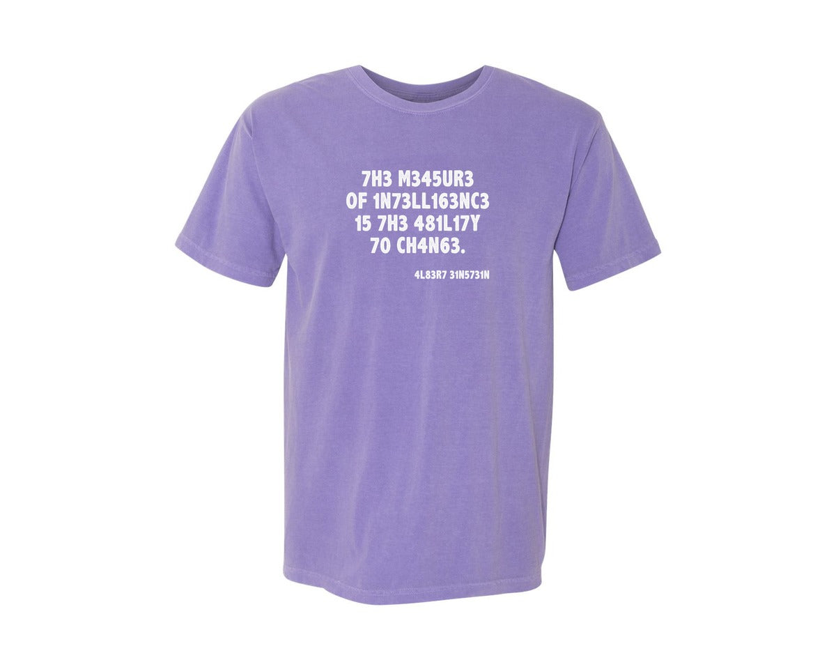 brand:Comfort Colors|color:Violet|Einstein The Measure Of Intelligence Graphic T-Shirt