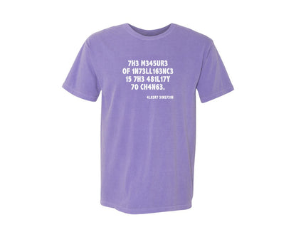 brand:Comfort Colors|color:Violet|Einstein The Measure Of Intelligence Graphic T-Shirt