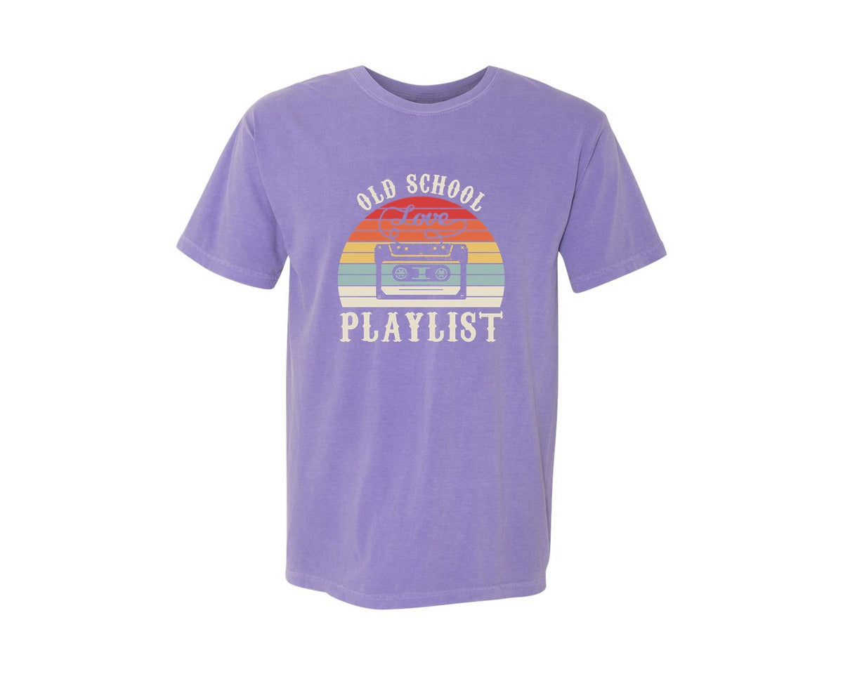 brand:Comfort Colors|color:Violet|Old School Playlist 70S 80S 90S T Shirts Graphic T-Shirt
