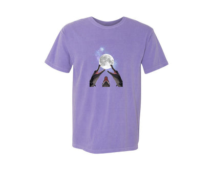 brand:Comfort Colors|color:Violet|Alligator Moon Embrace T Shirt Design Graphic T-Shirt