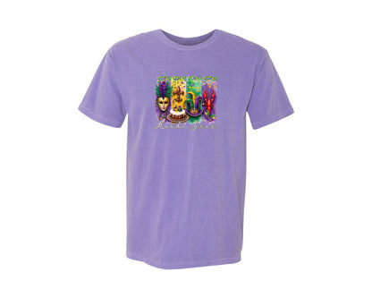 brand:Comfort Colors|color:Violet|Mardi Gras Coquette 2 Graphic T-Shirt
