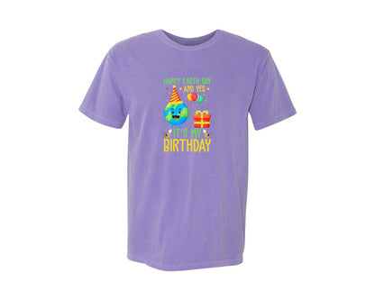 brand:Comfort Colors|color:Violet|Happy Earth Day Birth Day T Shirt Graphic T-Shirt