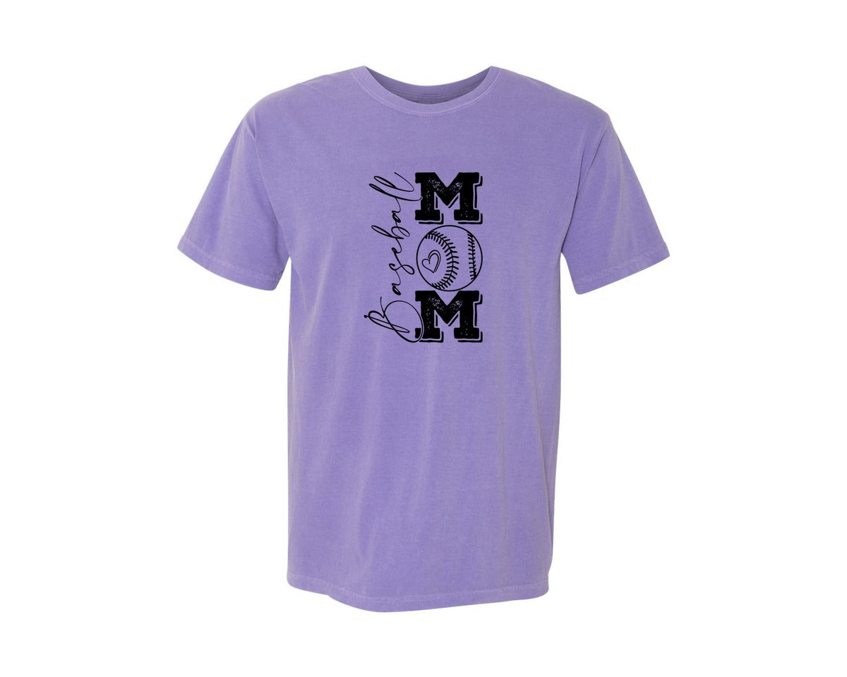 brand:Comfort Colors|color:Violet|Baseball Mama 16 Graphic T-Shirt