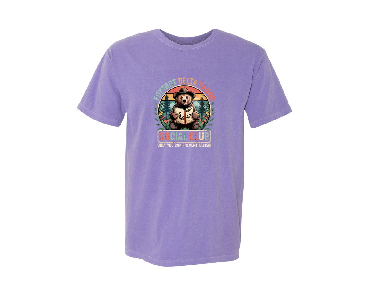 brand:Comfort Colors|color:Violet|Foxtrot Delta Tango Social Club 2 Graphic T-Shirt