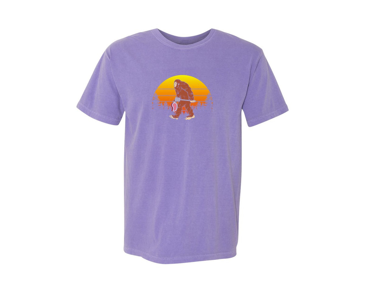 brand:Comfort Colors|color:Violet|Bigfoot Sasquatch Bbq Retro Barbecue Graphic T-Shirt