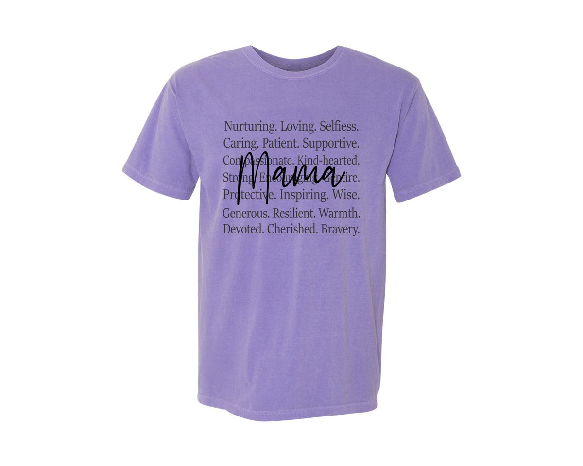 brand:Comfort Colors|color:Violet|Mama Words Mothers Day Graphic T-Shirt