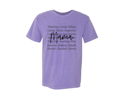 brand:Comfort Colors|color:Violet|Mama Words Mothers Day Graphic T-Shirt
