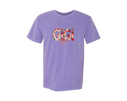 brand:Comfort Colors|color:Violet|Strawberry Gigi Coquette Preppy Graphic T-Shirt