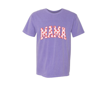 brand:Comfort Colors|color:Violet|Mama Summer Spring Mama Strawberry Graphic T-Shirt