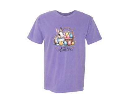 brand:Comfort Colors|color:Violet|Happy Easter Bunny Eggs 5 Graphic T-Shirt