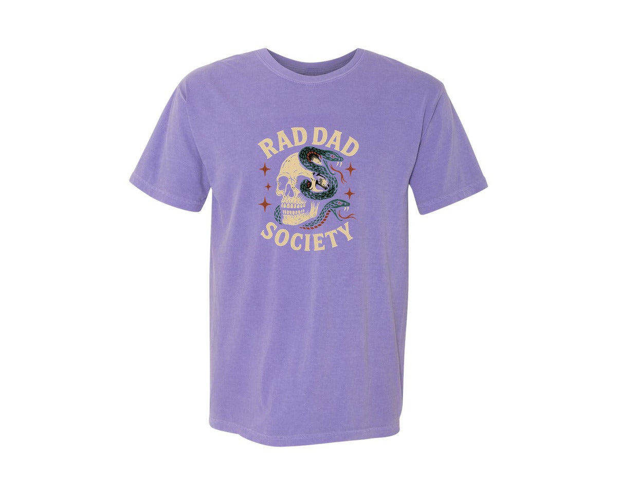 brand:Comfort Colors|color:Violet|Rad Dad Society T Shirt Design Graphic T-Shirt