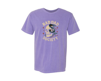 brand:Comfort Colors|color:Violet|Rad Dad Society T Shirt Design Graphic T-Shirt