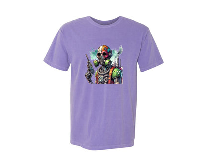 brand:Comfort Colors|color:Violet|Robot Sublimationsticker Graphic T-Shirt