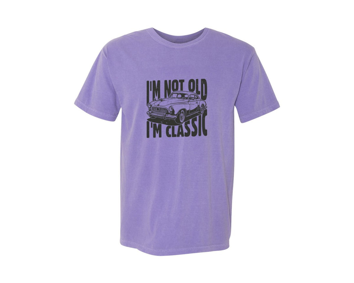 brand:Comfort Colors|color:Violet|Im Not Old Im Classic Vintage Car 3 Graphic T-Shirt