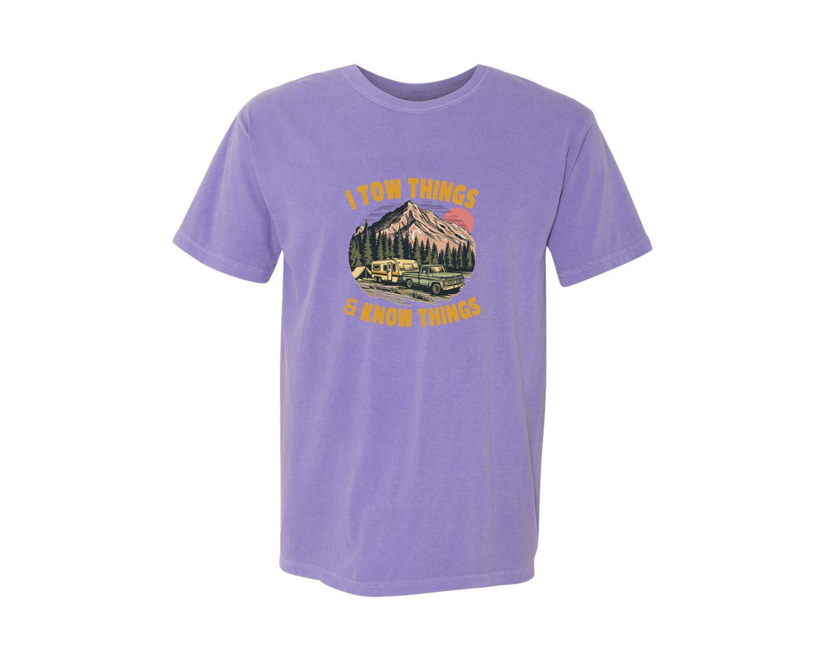 brand:Comfort Colors|color:Violet|Retro Camping Trailer Shirt Graphic T-Shirt