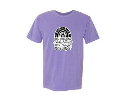 brand:Comfort Colors|color:Violet|Funny Quotes Sarcastic Sticker Graphic T-Shirt