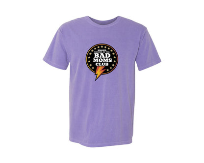 brand:Comfort Colors|color:Violet|Proud Member Of The Bad Moms Club Funny Graphic T-Shirt