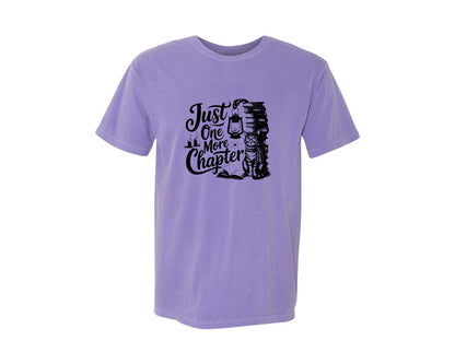 brand:Comfort Colors|color:Violet|Just One More Chapter T Shirt Design Graphic T-Shirt