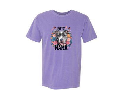brand:Comfort Colors|color:Violet|Pitty Mama Cute Pitbull Dog Graphic T-Shirt