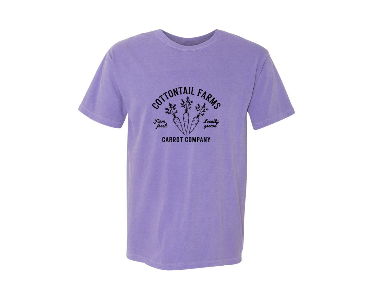 brand:Comfort Colors|color:Violet|Cottontail Farms Carrot Company Graphic T-Shirt
