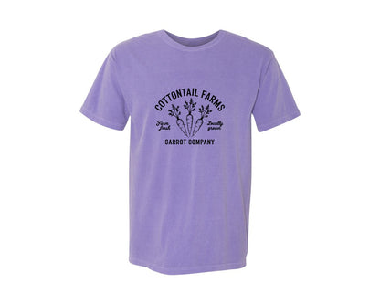 brand:Comfort Colors|color:Violet|Cottontail Farms Carrot Company Graphic T-Shirt