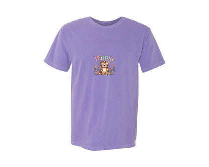 brand:Comfort Colors|color:Violet|Mama Bear Coquette Floral Mama Graphic T-Shirt