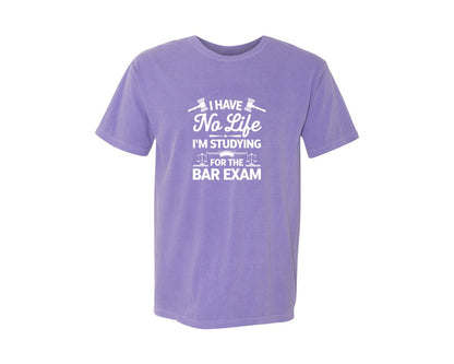 brand:Comfort Colors|color:Violet|I Have No Life Bar Exam Law School Graphic T-Shirt