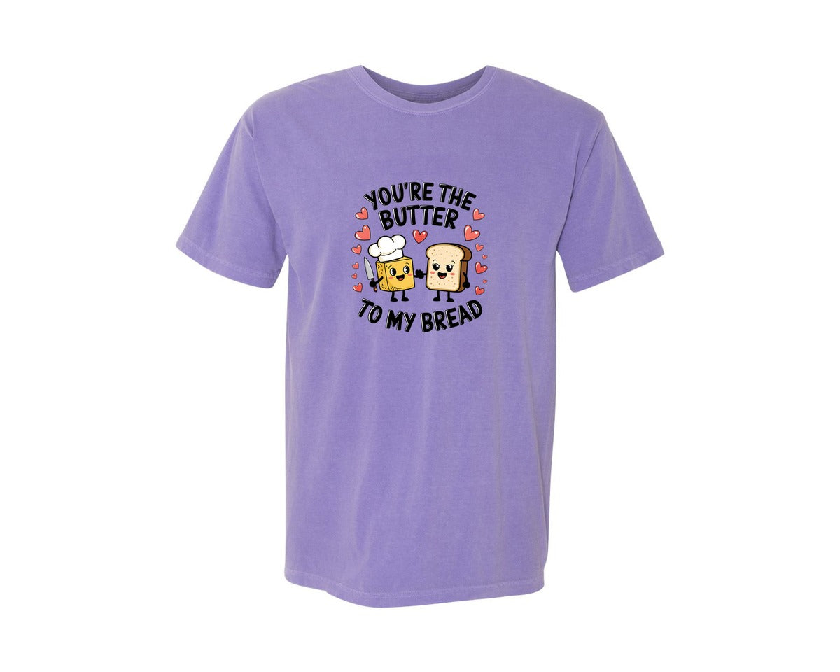 brand:Comfort Colors|color:Violet|Butter To My Bread 5 Graphic T-Shirt