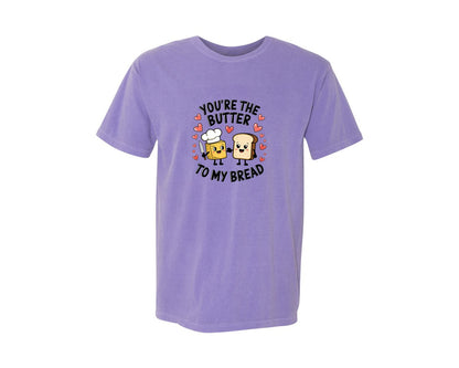 brand:Comfort Colors|color:Violet|Butter To My Bread 5 Graphic T-Shirt