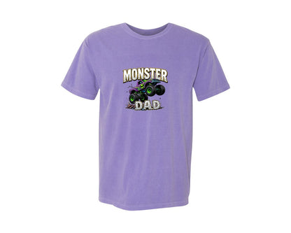 brand:Comfort Colors|color:Violet|Fathers Day Monster Truck T Shirtdesign Graphic T-Shirt