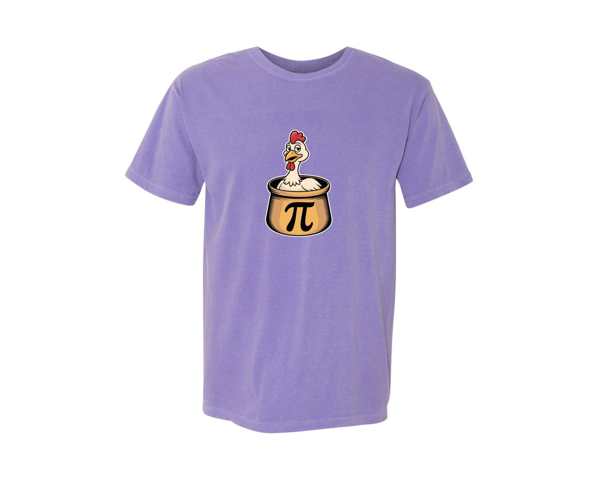 brand:Comfort Colors|color:Violet|Funny Chicken Pi Day T Shirt Design Graphic T-Shirt