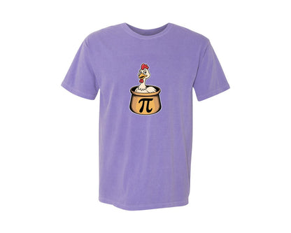 brand:Comfort Colors|color:Violet|Funny Chicken Pi Day T Shirt Design Graphic T-Shirt