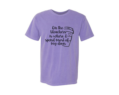 brand:Comfort Colors|color:Violet|On The Bleachers Sports Mom Graphic T-Shirt