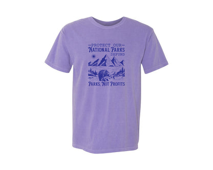 brand:Comfort Colors|color:Violet|Protect Our National Parks Defund Doge Graphic T-Shirt
