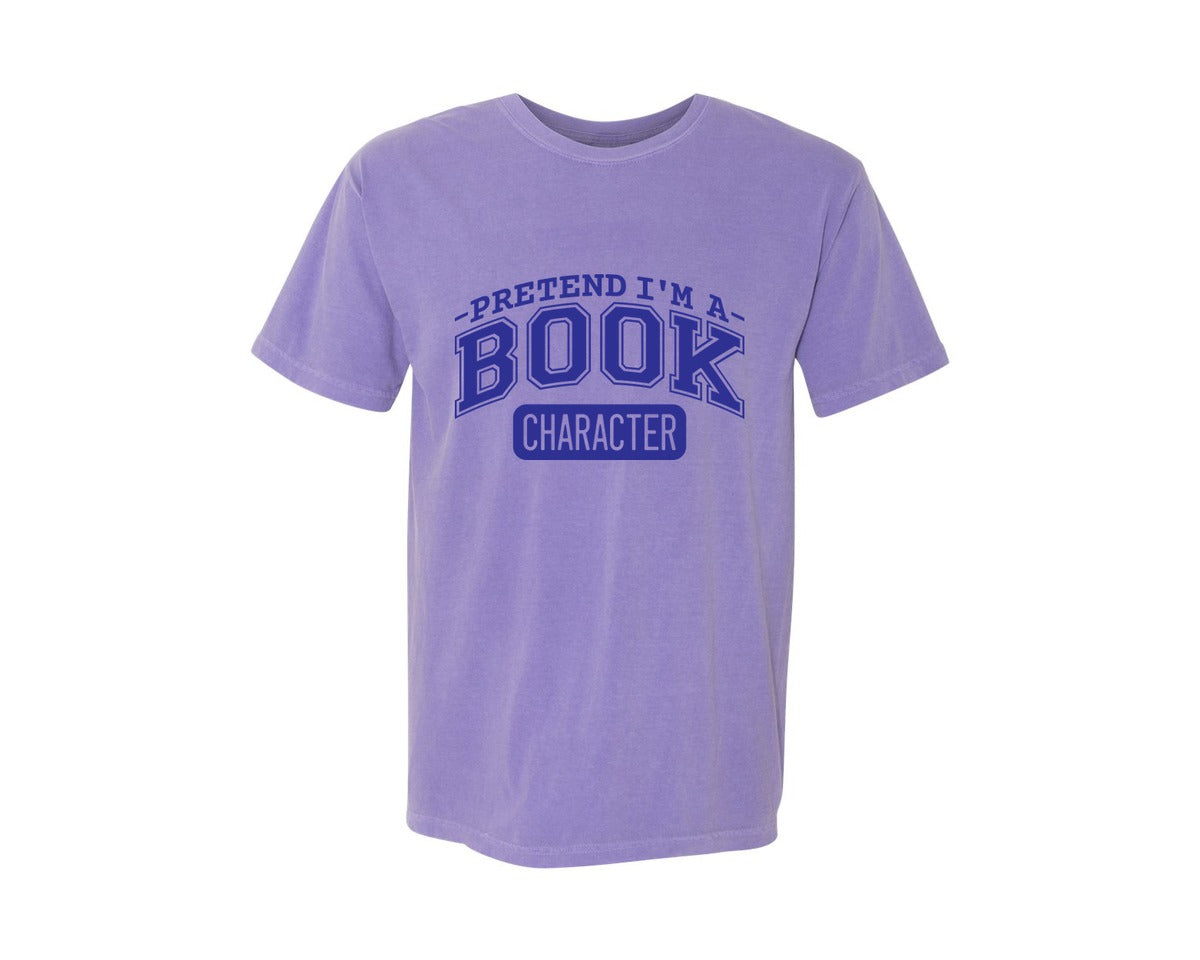 brand:Comfort Colors|color:Violet|Pretend Im A Book Character Book Lover 2 Graphic T-Shirt