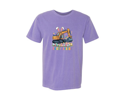 brand:Comfort Colors|color:Violet|Eggs Cavator Easter Excavator 3 Graphic T-Shirt