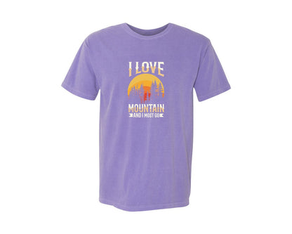 brand:Comfort Colors|color:Violet|Wild Life Experience Mountain Hiking Tee 3 Graphic T-Shirt