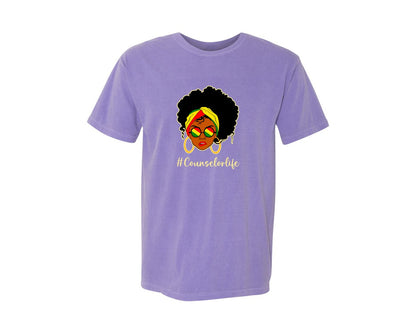 brand:Comfort Colors|color:Violet|Counselor Life Career T Shirt Graphic T-Shirt