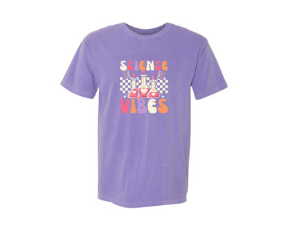 brand:Comfort Colors|color:Violet|Groovy Science Vibes Chemistry T Shirt Graphic T-Shirt