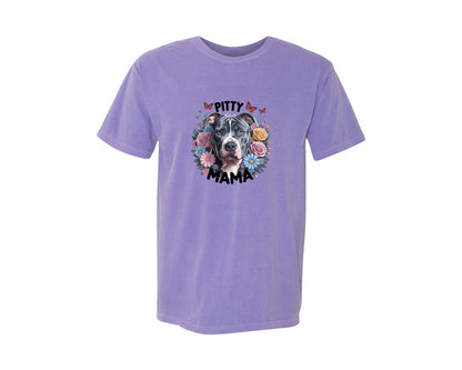 brand:Comfort Colors|color:Violet|Pitty Mama Cute Pitbull Dog 2 Graphic T-Shirt